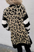 Mixed Pattern Striped Sleeve Open Front Knit Cardigan