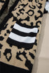 Mixed Pattern Striped Sleeve Open Front Knit Cardigan