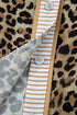 Mixed Pattern Striped Trim Button Down Blouse