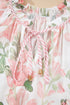 Mixed Pattern Tiered Ruffle Sleeve V Neck Blouse