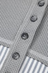 Mixed Pattern Waffle Knit Patchwork Half Button Hoodie