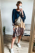Mixed Print Blocked Balloon Sleeve Shift Dress