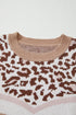 Mixed Print Chevron Balloon Sleeve Knit Sweater