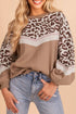 Mixed Print Chevron Balloon Sleeve Knit Sweater
