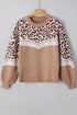 Mixed Print Chevron Balloon Sleeve Knit Sweater