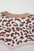 Mixed Print Chevron Balloon Sleeve Knit Sweater