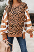 Mixed Print Exposed Seam Balloon Sleeve Pullover