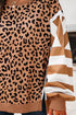 Mixed Print Exposed Seam Balloon Sleeve Pullover