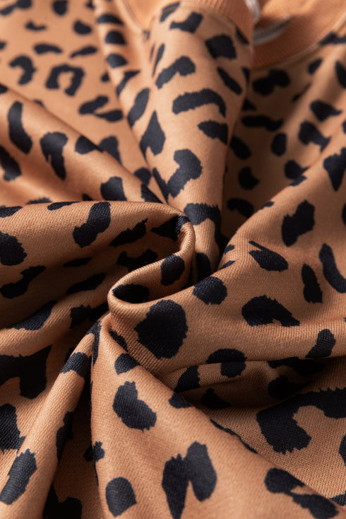 Mixed Print Exposed Seam Balloon Sleeve Pullover