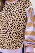 Mixed Print Exposed Seam Balloon Sleeve Pullover