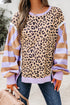 Mixed Print Exposed Seam Balloon Sleeve Pullover