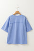 Mixed Print Floral Applique Short Sleeve Jersey Tee