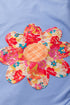 Mixed Print Floral Applique Short Sleeve Jersey Tee