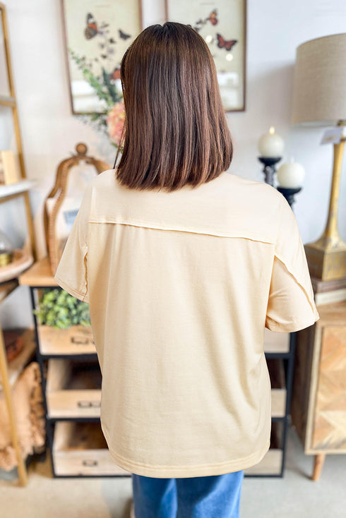 Mixed Print Floral Applique Short Sleeve Jersey Tee