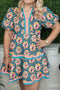 Mixed Print Floral Leopard A Line Short Dress
