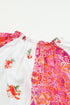 Mixed Print Floral Paisley Button Front Long Sleeve Blouse