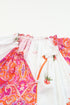 Mixed Print Floral Paisley Button Front Long Sleeve Blouse