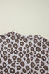 Mixed Print Leopard Pattern Crew Neck Top
