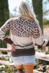 Mixed Print Leopard Pattern Crew Neck Top