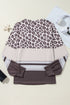 Mixed Print Leopard Pattern Crew Neck Top