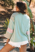 Mixed Print Patchwork Heart Graphic Long Sleeve Top