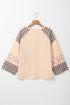 Mixed Print Patchwork Heart Graphic Long Sleeve Top