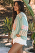 Mixed Print Patchwork Heart Graphic Long Sleeve Top