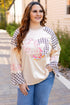 Mixed Print Patchwork Heart Graphic Long Sleeve Top