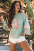 Mixed Print Patchwork Heart Graphic Long Sleeve Top
