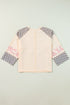 Mixed Print Patchwork Heart Graphic Long Sleeve Top