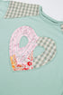 Mixed Print Patchwork Heart Graphic Long Sleeve Top
