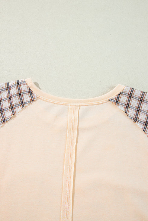 Mixed Print Patchwork Heart Graphic Long Sleeve Top