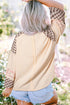 Mixed Print Patchwork Heart Graphic Long Sleeve Top