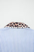 Mixed Print Patchwork Puff Sleeve Ricrac Trim Collared Blouse