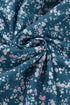 Mixed Print Patchwork Ruffled Hem Round Neck Blouse