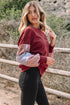 Mixed Print Patchwork Sleeve Relaxed Fit Pullover Sweatshirt