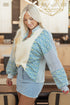 Mixed Print Patchwork Split Neck Long Sleeve Top