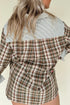 Mixed Print Plaid And Stripe Button Down Shirt