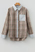 Mixed Print Plaid And Stripe Button Down Shirt