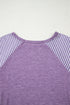 Mixed Print Raglan Sleeve Heathered Knit Top