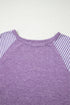 Mixed Print Raglan Sleeve Heathered Knit Top