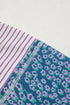 Mixed Print Raw Edge Patchwork Bracelet Sleeve Blouse