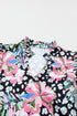 Mixed Print Ric Rac Trim Tiered Mini Dress