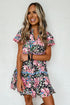 Mixed Print Ric Rac Trim Tiered Mini Dress