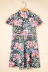 Mixed Print Ric Rac Trim Tiered Mini Dress