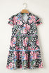 Mixed Print Ric Rac Trim Tiered Mini Dress