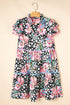 Mixed Print Ric Rac Trim Tiered Mini Dress