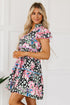 Mixed Print Ric Rac Trim Tiered Mini Dress