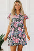 Mixed Print Ric Rac Trim Tiered Mini Dress