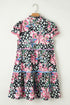 Mixed Print Ric Rac Trim Tiered Mini Dress